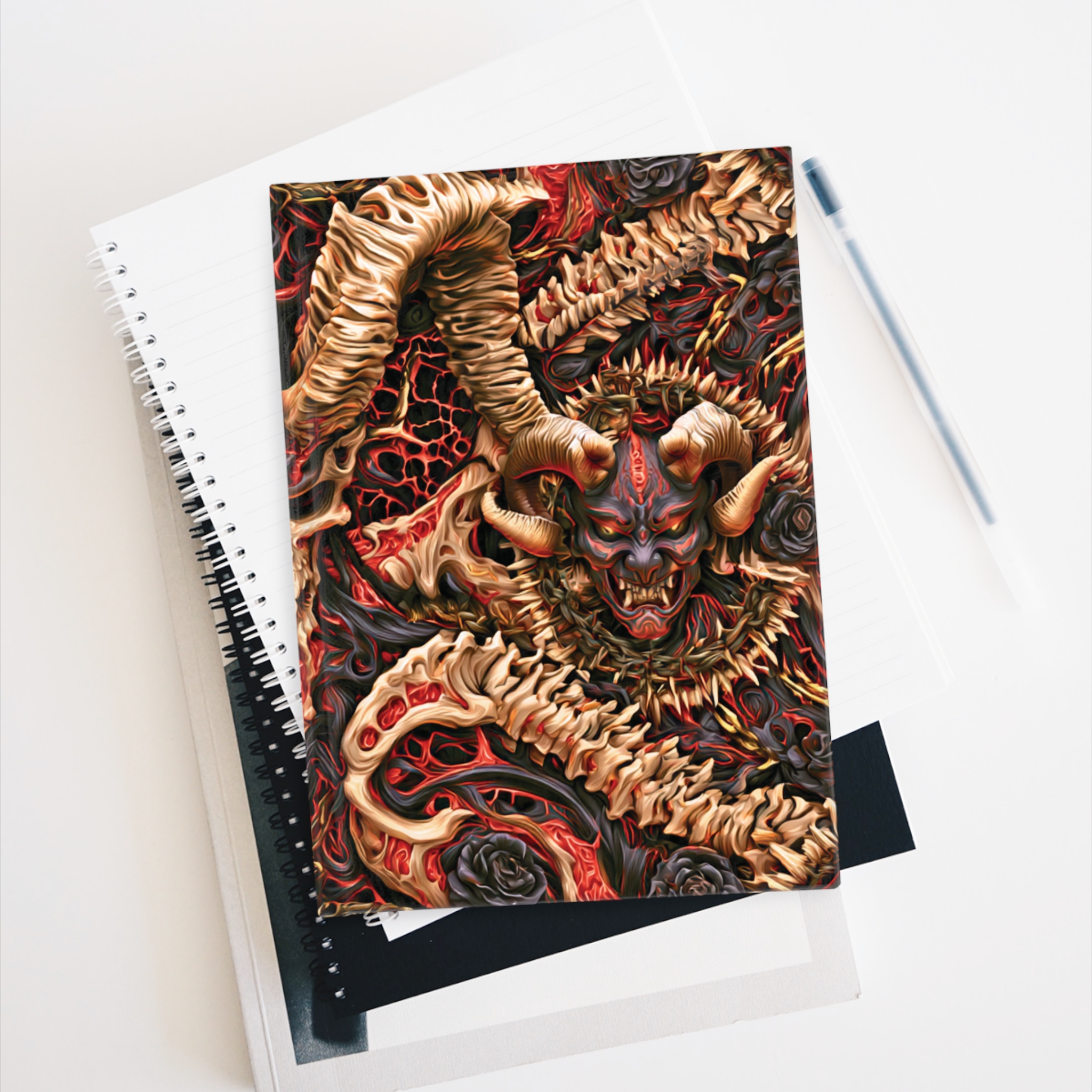 Demonic Skull & Bones Hardcover Journal — Gothic Horror Sketchbook - Image 3
