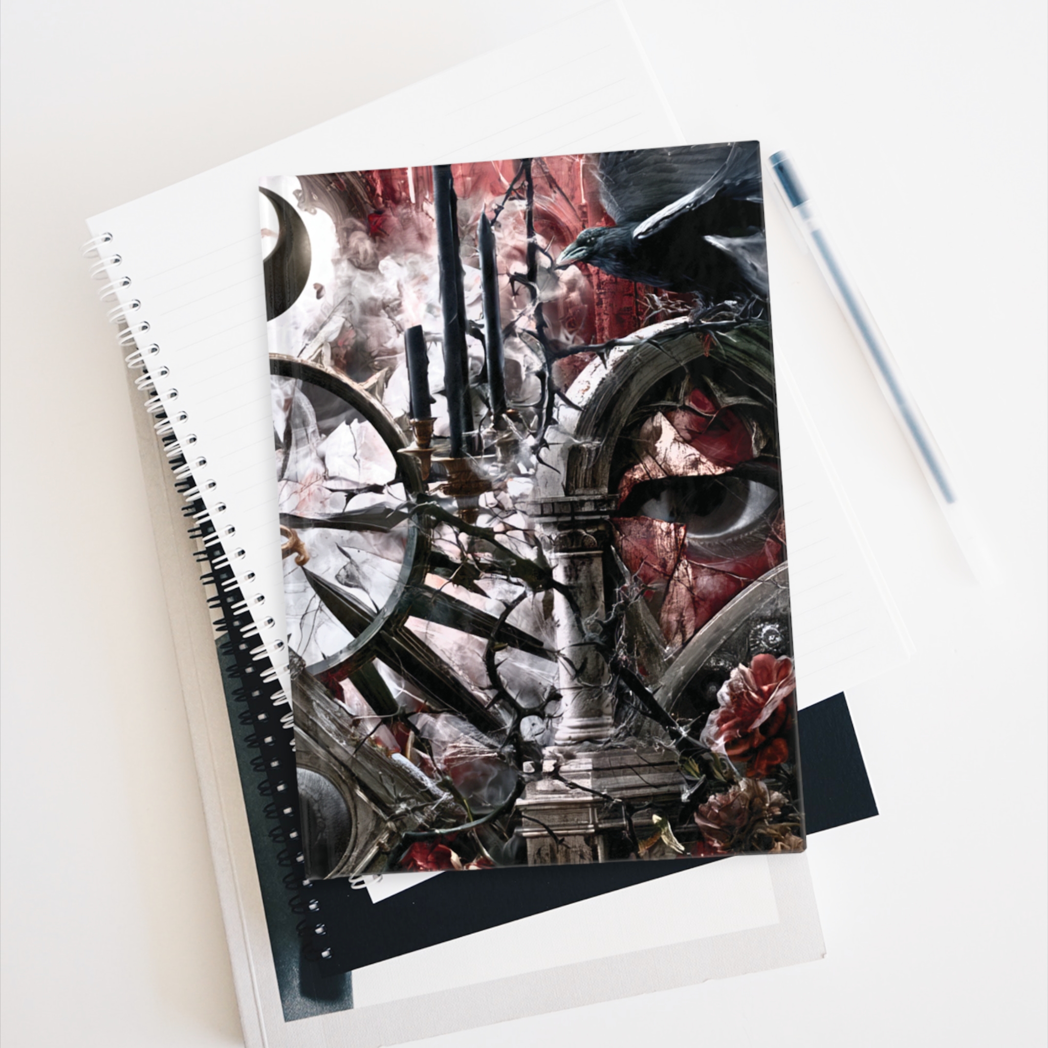 Gothic Raven Journal — Dark Victorian Candlelight Notebook - Image 2