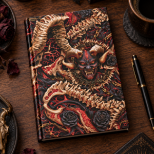 Demonic Skull & Bones Hardcover Journal — Gothic Horror Sketchbook
