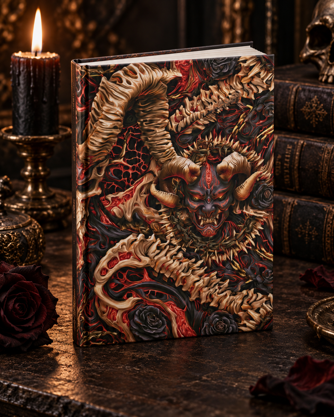 Demonic Skull & Bones Hardcover Journal — Gothic Horror Sketchbook - Image 2