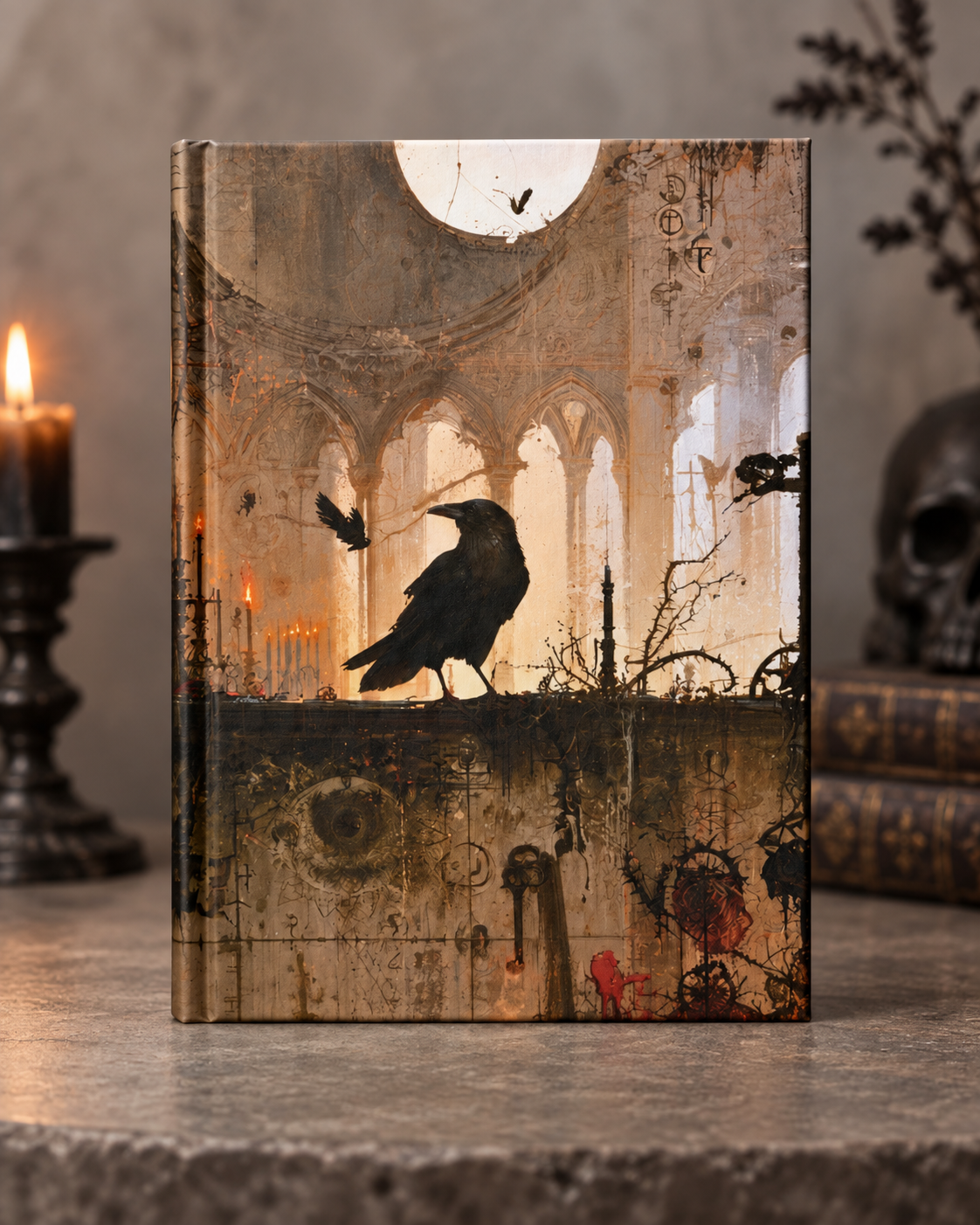 Gothic Raven Journal — Dark Fantasy Blank Notebook for Writing & Sketching