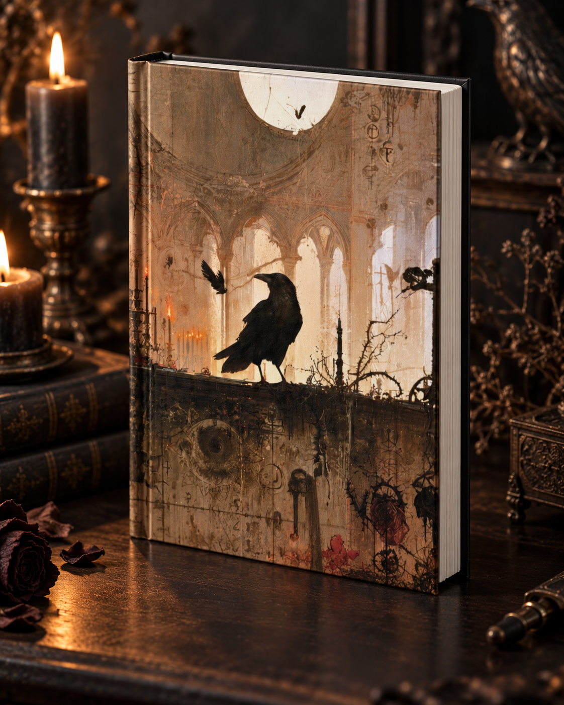 Gothic Raven Journal — Dark Fantasy Blank Notebook for Writing & Sketching - Image 2