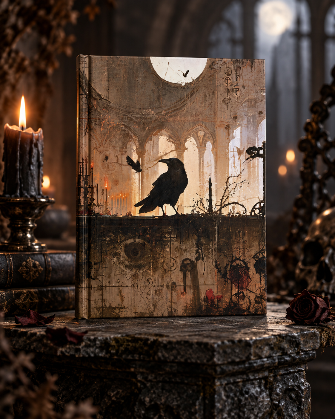Gothic Raven Journal — Dark Fantasy Blank Notebook for Writing & Sketching - Image 4